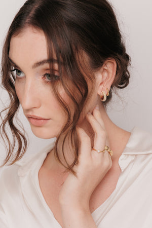 Marigold Gold Pearl Earring