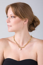 Darcy Gold Pearl Necklace