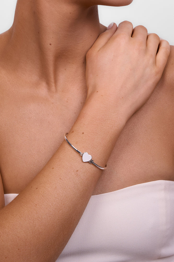 Myra Silver Heart Bangle
