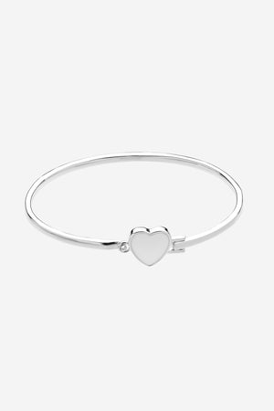 Myra Silver Heart Bangle