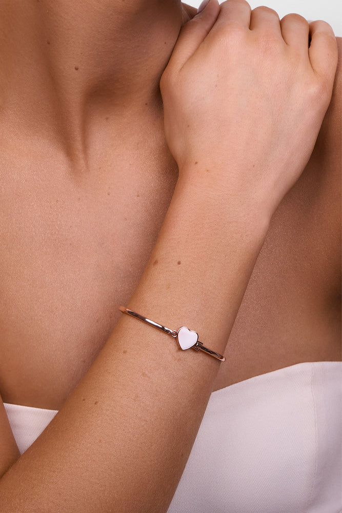Myra Rose Gold Heart Bangle