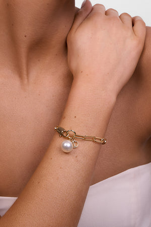 Hayley Silver Pearl Bracelet
