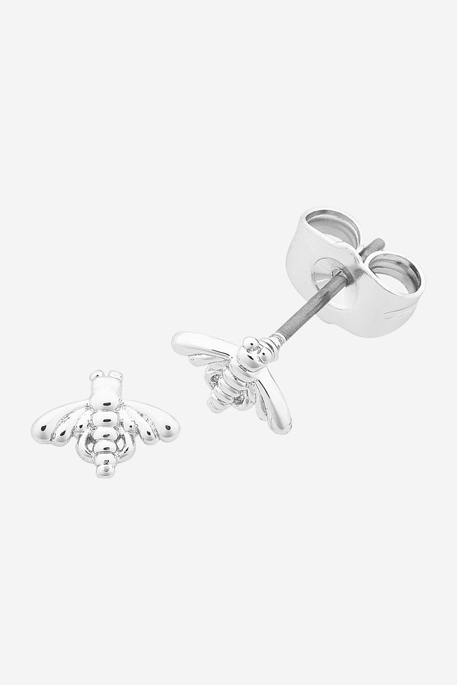 Petite Bee Silver Earring