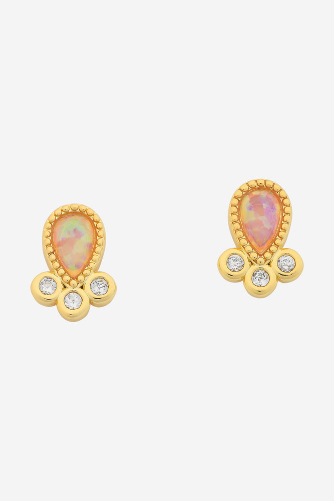 Lucy Gold Pink Earring