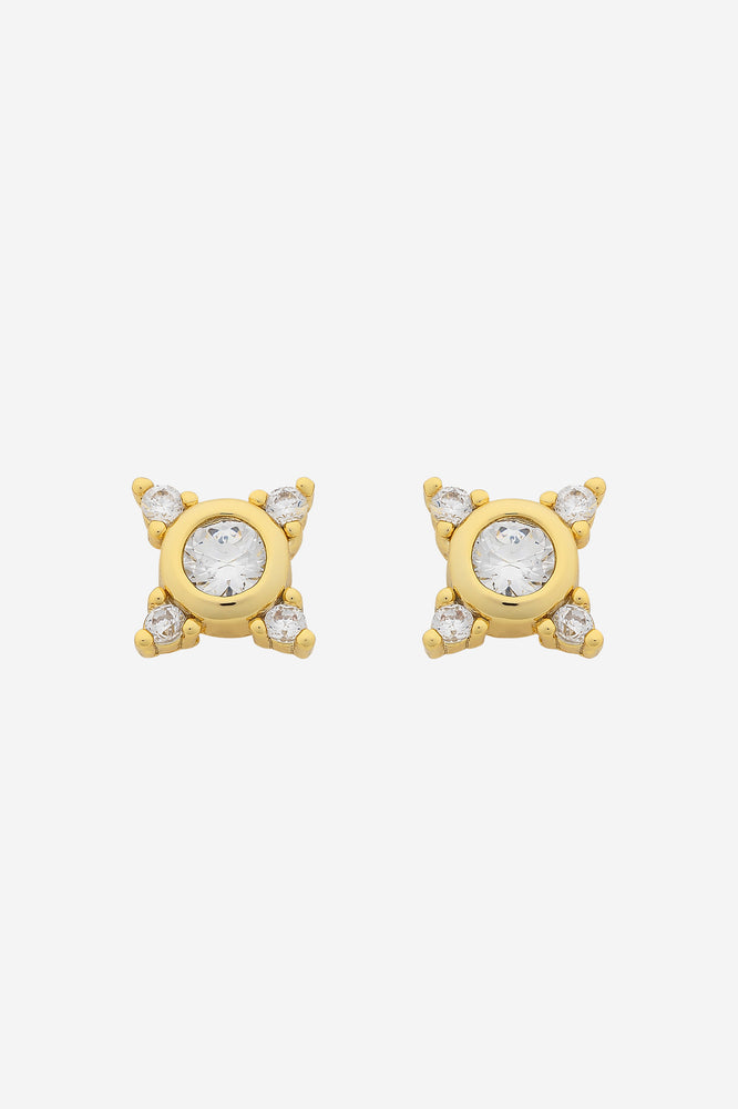 Lauren Soft Gold Clear Stud