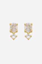 Nico Gold Clear CZ Stud