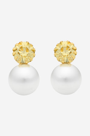 Vera Lemon CZ Pearl Earring