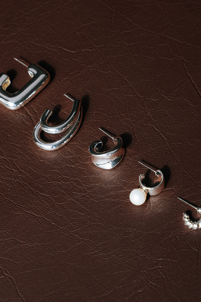 Kate Silver Square Hoop