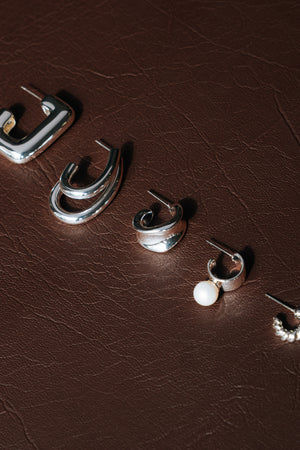 Kate Silver Square Hoop
