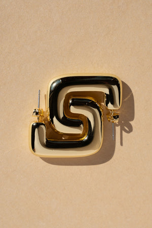Kate Gold Square Hoop