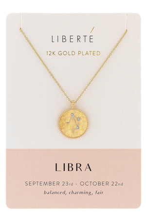 Libra sign gold on sale necklace