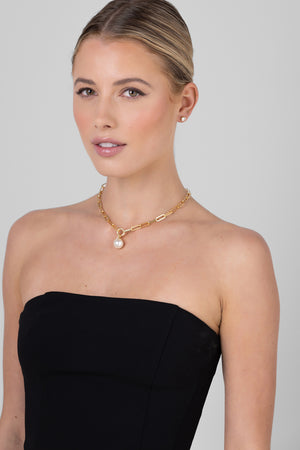 Jolene Gold Pearl Necklace
