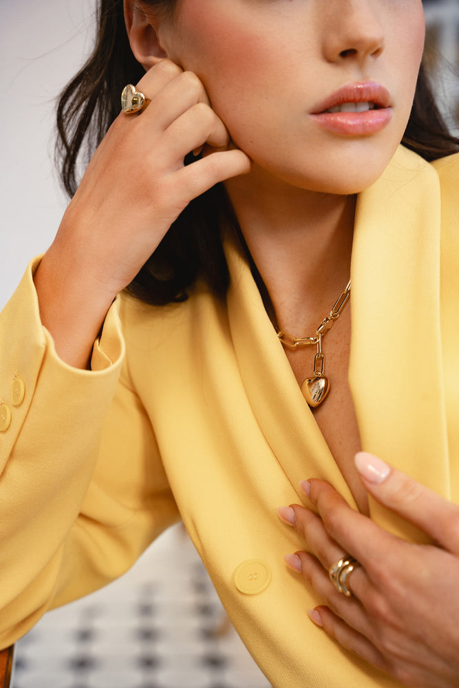 Lotte Soft Gold Heart Necklace