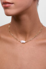 Sallie Gold Pearl Necklace