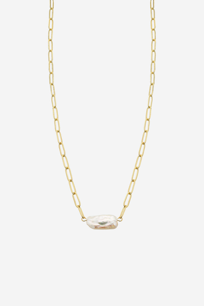 Sallie Gold Pearl Necklace