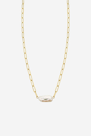 Sallie Gold Pearl Necklace
