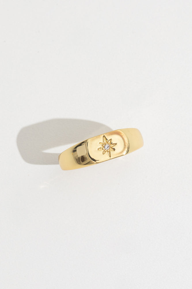 Beck Gold Clear Ring