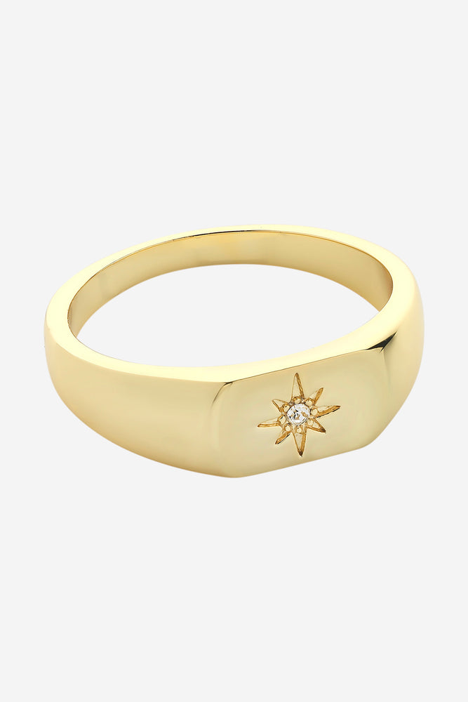 Beck Gold Clear Ring