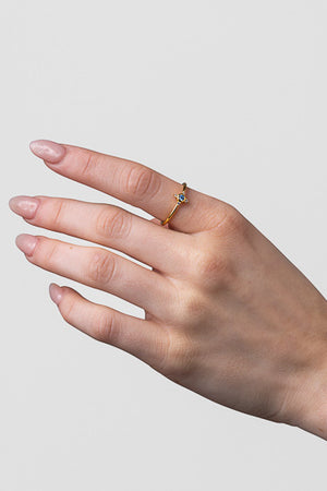 Lauren Soft Gold Clear Ring