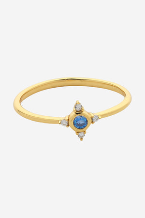 Lauren Soft Gold Aqua Ring